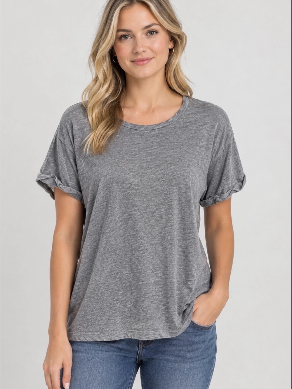 Banana Republic Women’s Medium Heather Gray Short Sleeve Tee